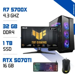 Setup Complet PC Gamer Zonetech Ryzen 7 5700X / 32GB / 1TB SSD / RTX 5070Ti 16GB