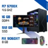 Setup Complet PC Gamer Zonetech Ryzen 7 5700X / 16GB / 512 GB SSD / RX 9060XT 8GB