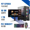 Setup Complet PC Gamer Zonetech Ryzen 7 5700X / 16GB / 1TB SSD / RX 9060XT 16GB