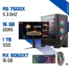 Setup Complet PC Gamer Zonetech Ryzen 5 7600X / 16GB / 1TB SSD / RX 9060XT 16GB
