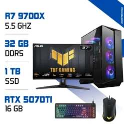 Setup Complet PC Gamer Zonetech Ryzen 7 9700X / 32GB / 1TB SSD / RTX 5070Ti 16GB
