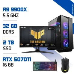Setup Complet PC Gamer Zonetech Ryzen 9 9900X / 32GB / 2TB SSD / RTX 5070Ti 16GB