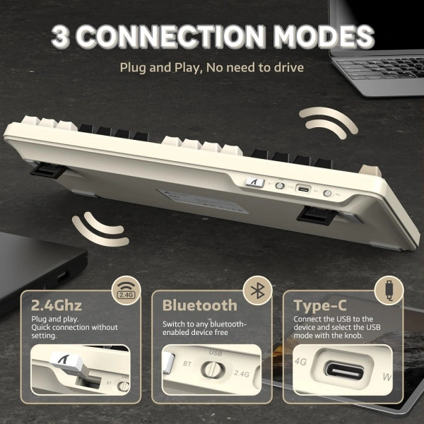 ATTACK SHARK X87 Strawberry Switch (Cheese White) – Image 3