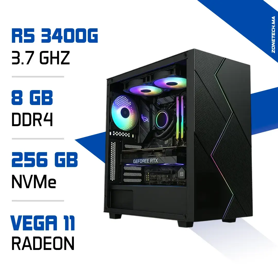 PC Gamer R5 3400G 256GB SSD 8GB Radeon Vega11