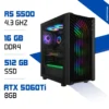 PC Gamer Ryzen 5 5500 / 512 Go SSD / 16 Go DDR4 / RTX 5060 Ti