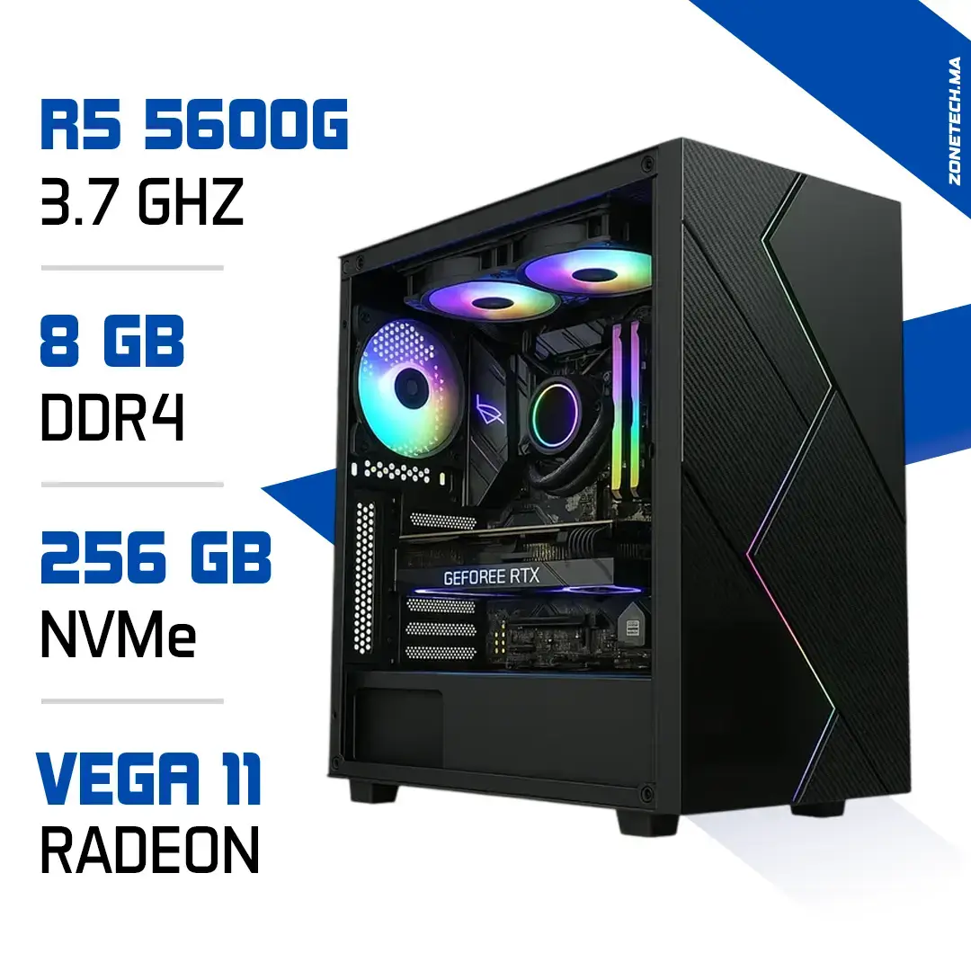PC Gamer Ryzen 5 5600G 8GB 256GB SSD Radeon Vega7