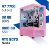 PC Gamer Zonetech Ryzen 7 7700 / 32GB RAM / 1000 GB SSD / RTX 5070 12GB Pink