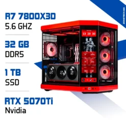 PC Pro Zonetech Ryzen 7 7800X3D / 32GB DDR5 / 1TB SSD / RTX 5070 Ti