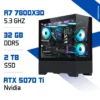 PC Pro Zonetech Ryzen 7 7800X3D / 32GB DDR5 / 2TB SSD / RTX 5070 Ti
