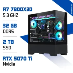 PC Pro Zonetech Ryzen 7 7800X3D / 32GB DDR5 / 2TB SSD / RTX 5070 Ti