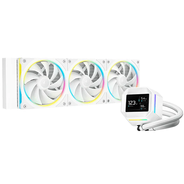 DeepCool LM240 (White) – Watercooling 240 mm avec écran IPS 2,4 pouces