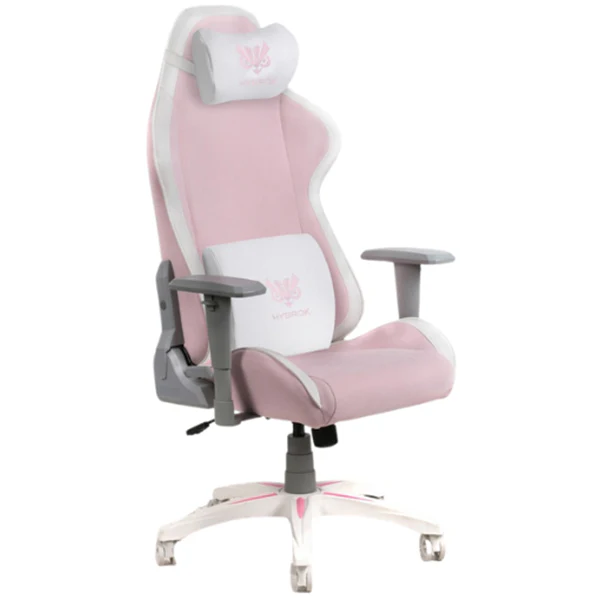 Chaise Gaming HYBROK GHOST PINK Blanc/Rose – Style unique et confort ergonomique