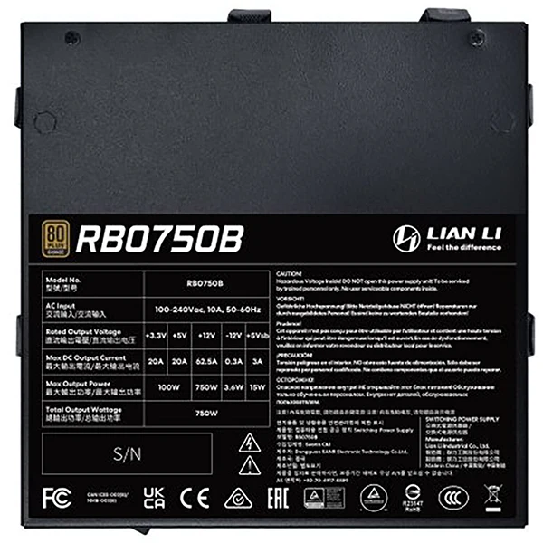 Lian Li RB Series 80PLUS Bronze 750W (Black) – Image 3