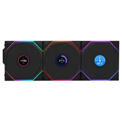 Lian Li UNI Fan TL-LCD Wireless Reverse 120 Black (Triple Pack)