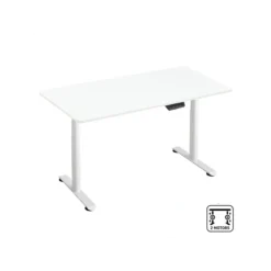 ureau électrique NOVA T021 SHELF Blanc + NOVA TABLETOP 120x60 cm – Setup moderne et ergonomique