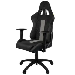 Chaise gamer Corsair TC100 Relaxed Maroc, tissu respirant, accoudoirs 2D, inclinaison 160° et coussins lombaires. Confort et design élégant.