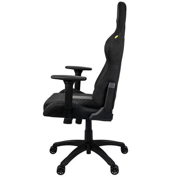 Chaise gamer Corsair TC100 Relaxed Maroc, tissu respirant, accoudoirs 2D, inclinaison 160° et coussins lombaires. Confort et design élégant.
