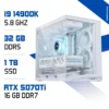 PC Gamer Zonetech I9 14900K / 32GB DDR5 / 1TB SSD / RTX 5070Ti 16GB Blanc