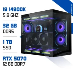 PC Gamer Zonetech I9 14900K / 32GB DDR5 / 1TB SSD / RTX 5070 Black