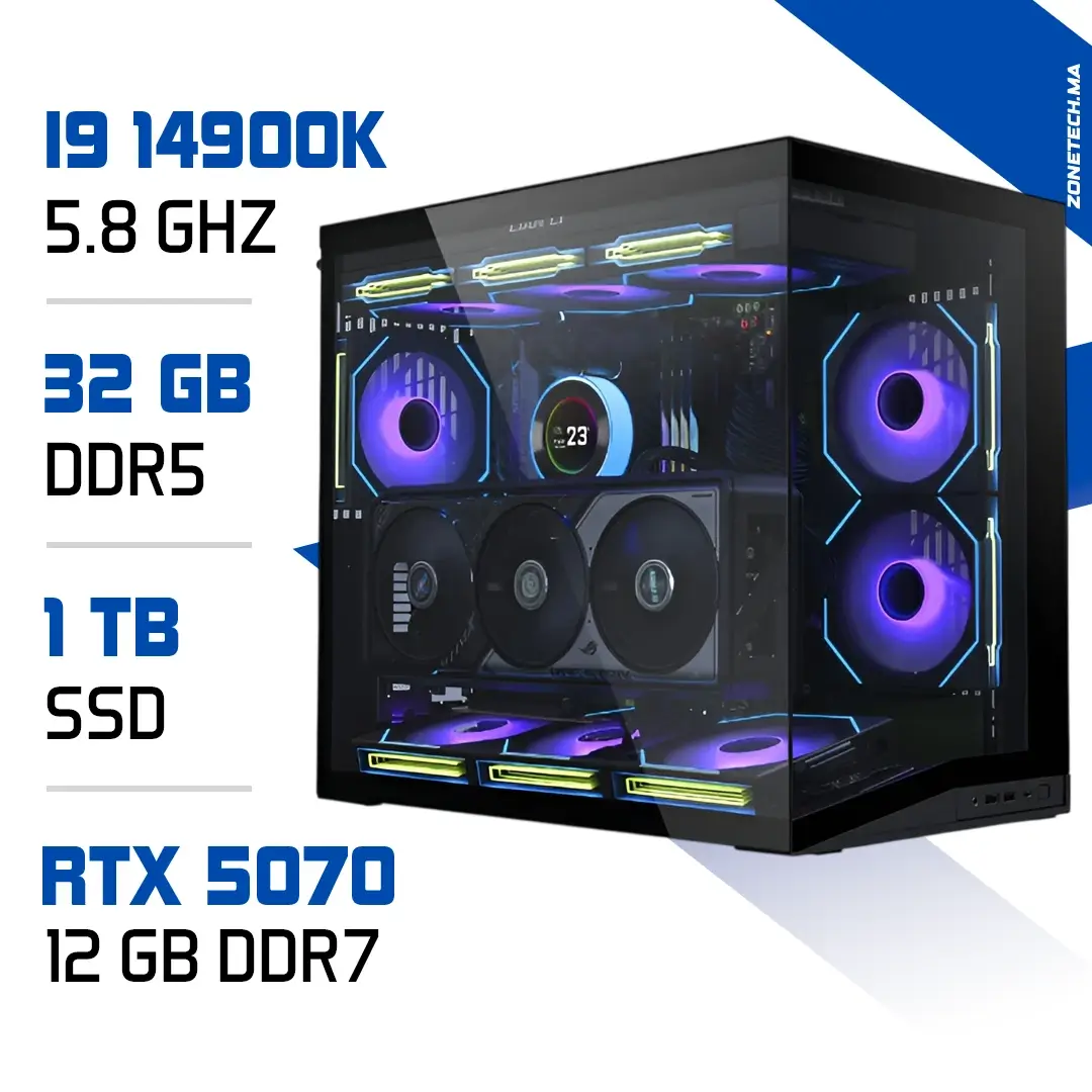 PC Gamer Zonetech I9 14900K / 32GB DDR5 / 1TB SSD / RTX 5070 Black
