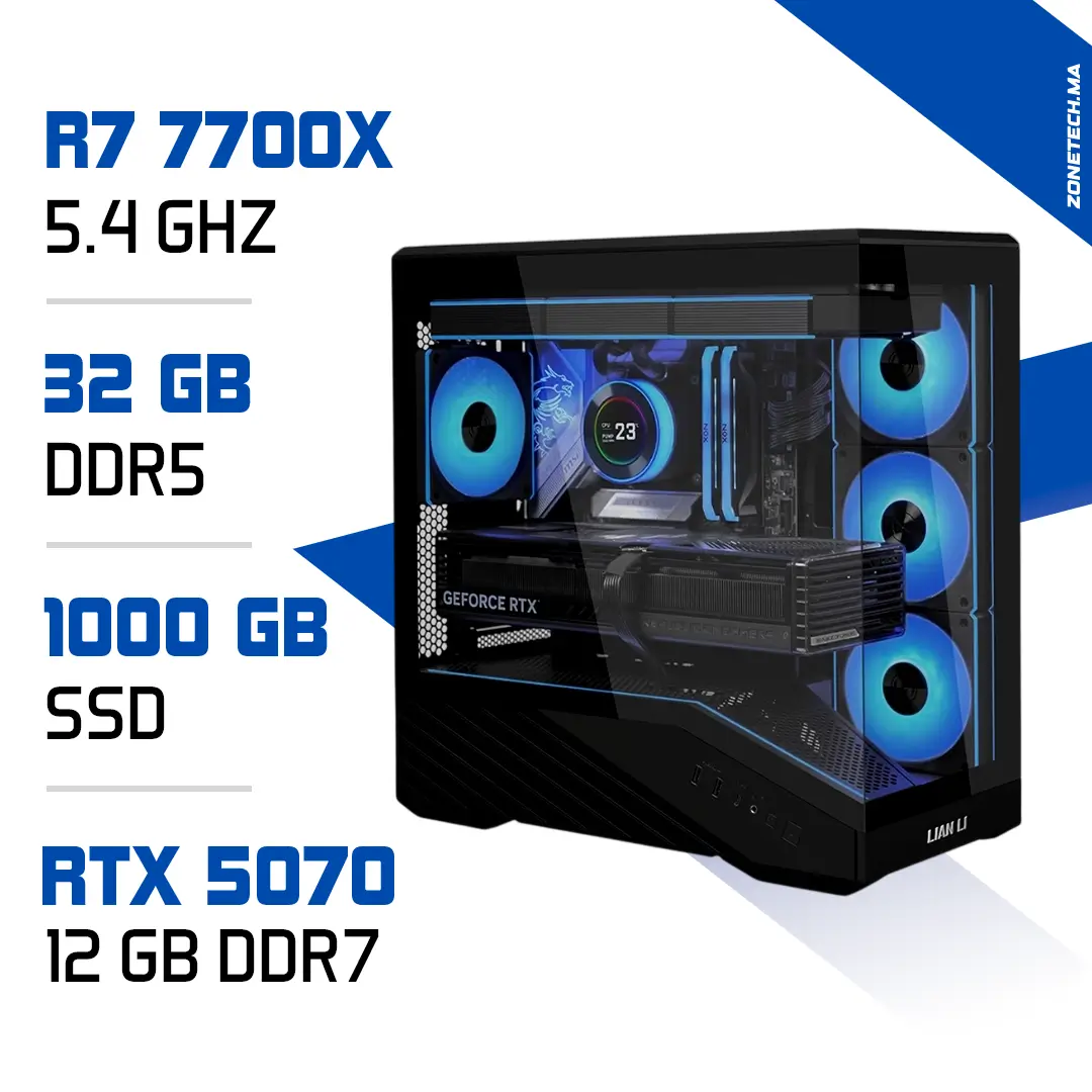 PC Gamer Zonetech Ryzen 7 7700X / 32GB RAM / 1000 GB SSD / RTX 5070 12GB