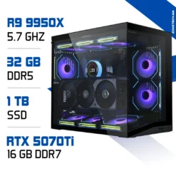 PC Gamer Zonetech Ryzen 9 9950X / 32GB DDR5 / 1TB SSD / RTX 5070 Ti 16GB