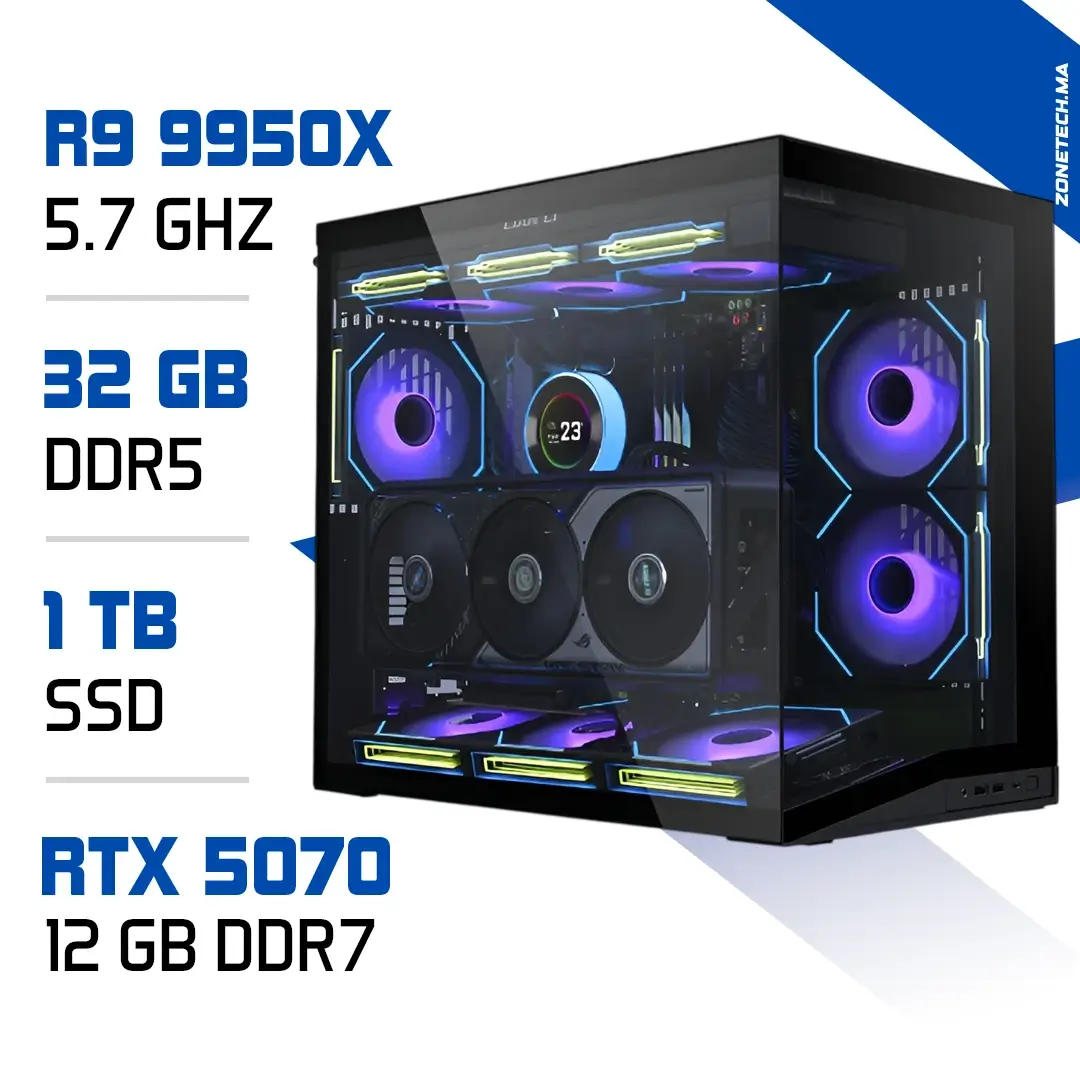 PC Gamer Zonetech Ryzen 9 9950X / 32GB DDR5 / 1TB SSD / RTX 5070