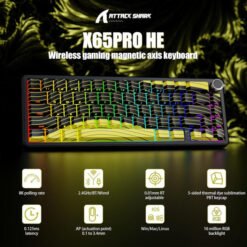 ATTACK SHARK X65 PRO HE Wireless Rapid Trigger Magnetic Switch (Yellow Contours) Prix maroc