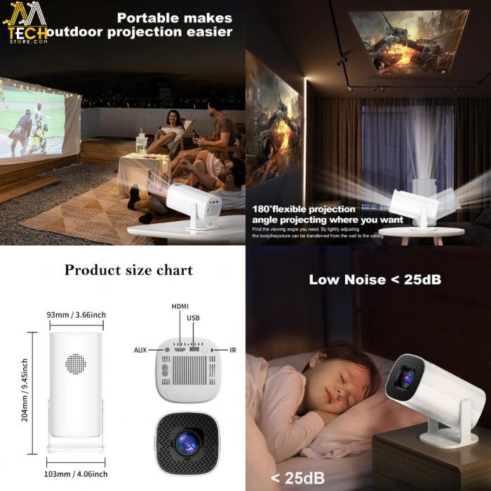 Mini Smart Projecteur P30 Android 11 – Cinéma Maison Portable – Image 2