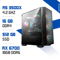 PC Gamer Zonetech Ryzen 5 3500X / 16GB RAM / 512GB SSD / RX 6700 10GB MAROC