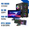 Setup Complet PC Gamer Zonetech Ryzen 5 5500 / 512GB SSD / 16GB / RTX 3050 8GB