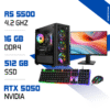 Setup Complet PC Gamer Zonetech Ryzen 5 5500 / 512GB SSD / 16GB / RTX 5050