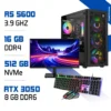 Setup Complet PC Gamer Zonetech Ryzen 5 5600 / 512GB SSD / 16GB / RTX 3050 8GB
