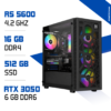 PC Gamer Zonetech Ryzen 5 5600 / 512 GB SSD / 16GB / RTX 3050 6GB