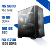 PC Gamer Zonetech Ryzen 5 5600 / 16GB RAM / 512GB SSD / RX 6700 10GB MAROC