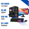 Setup Complet PC Gamer Zonetech Ryzen 5 5600 / 512GB SSD / 16GB / RX 580