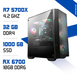 PC Gamer Zonetech Ryzen 7 5700X / 32GB RAM / 1000 GB SSD / RX 6700 10GB MAROC
