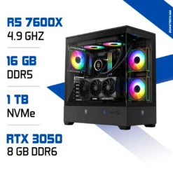 PC Gamer Zonetech Ryzen 5 7600X / 1 TB SSD / 16GB / RTX 3050 8G maroc