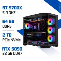 PC PRO Zonetech R7 9700X / 64GB RAM / 2000 GB SSD / RTX 5090 MAROC