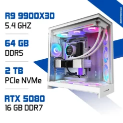 PC Gamer Zonetech Ryzen 9 9900X3D / 64GB DDR5 / 2TB SSD / RTX 5080 MAROC