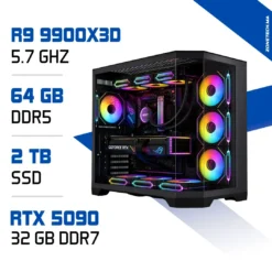 PC PRO Zonetech R9 9900X3D / 64GB RAM / 2000 GB SSD / RTX 5090