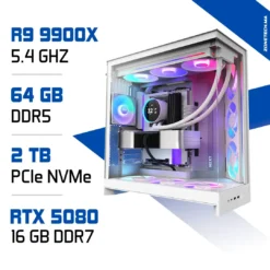 PC Gamer Zonetech Ryzen 9 9900X / 64GB DDR5 / 2TB SSD / RTX 5080