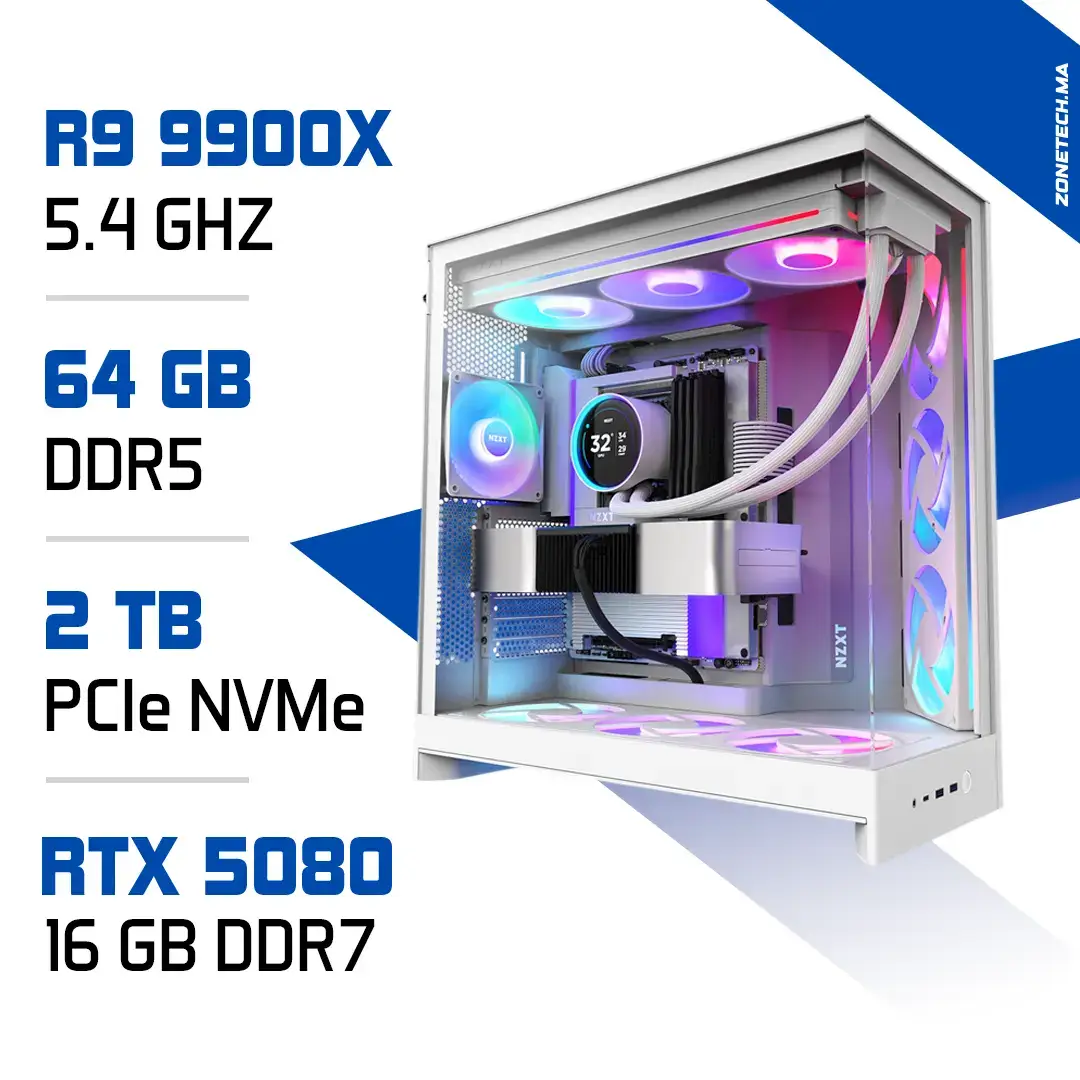 PC Gamer Zonetech Ryzen 9 9900X / 64GB DDR5 / 2TB SSD / RTX 5080