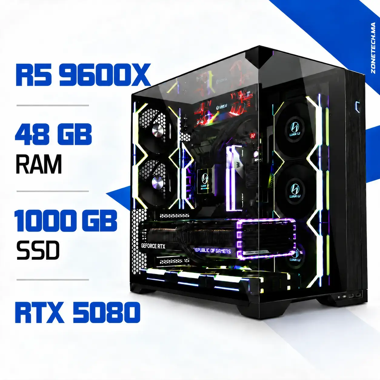 PC PRO Zonetech Ryzen 5 9600X / 32GB RAM / 1000 GB SSD / RTX 5080
