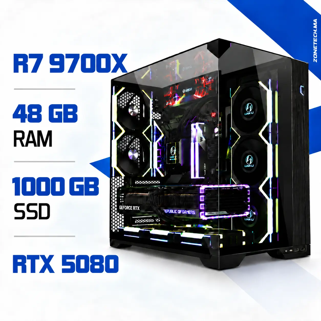 PC PRO Zonetech Ryzen 7 9700X / 48GB RAM / 1000 GB SSD / RTX 5080