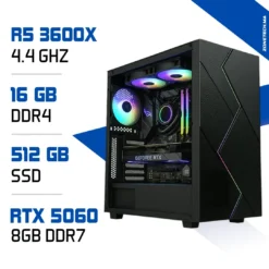 PC Gamer Ryzen 5 3600X / 512 Go SSD / 16 Go DDR4 / RTX 5060