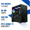 PC Gamer Ryzen 5 3600X / 512 Go SSD / 16 Go DDR4 / RTX 5060 Ti 8GB