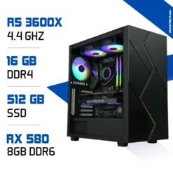PC Gamer Ryzen 5 3600X / 512 Go SSD / 16 Go RAM / RX 580