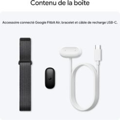 Google Fitbit Air Noir Volcanique | Bracelet Connecté avec Coaching IA