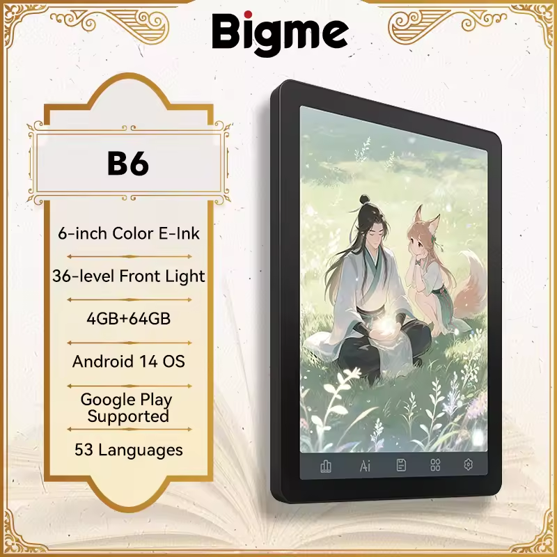 BIGME B6 Color Noir – Liseuse Android Écran Couleur E Ink 6″ + pochette – Image 6